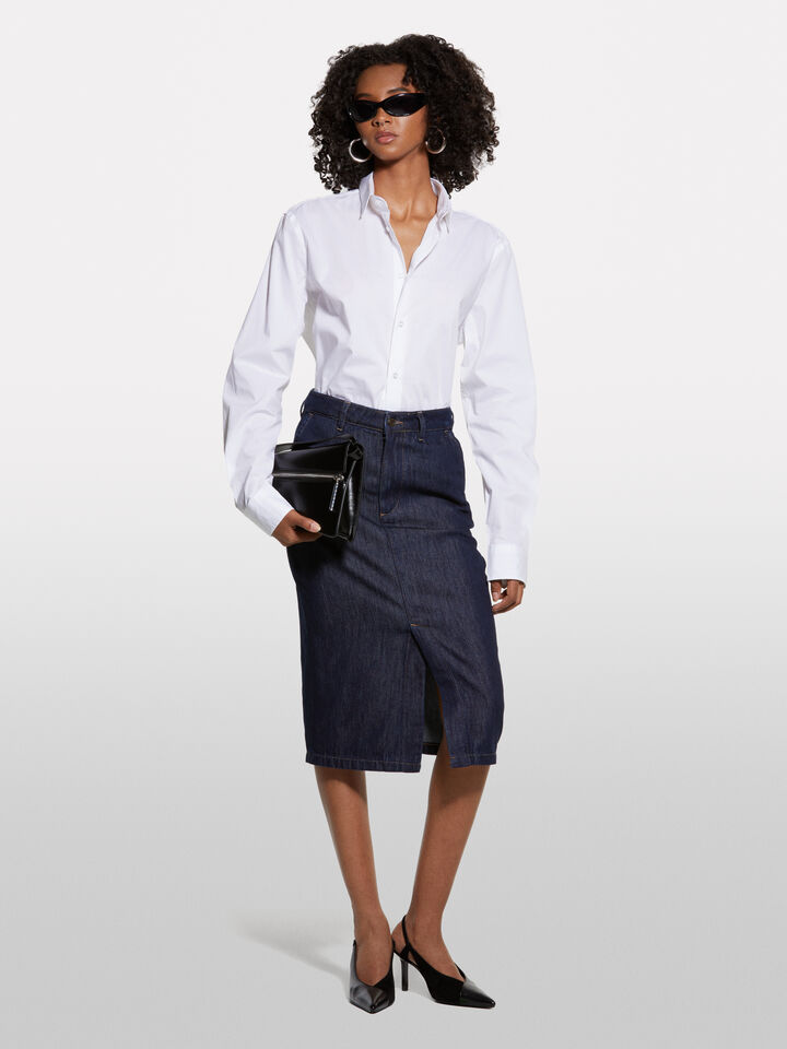 Weißes Slim-Fit-Hemd - hemden für damen - Weiss | Sisley image number 1